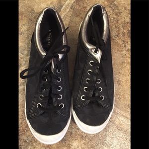 Coach Women’s Black and Silver Sneakers